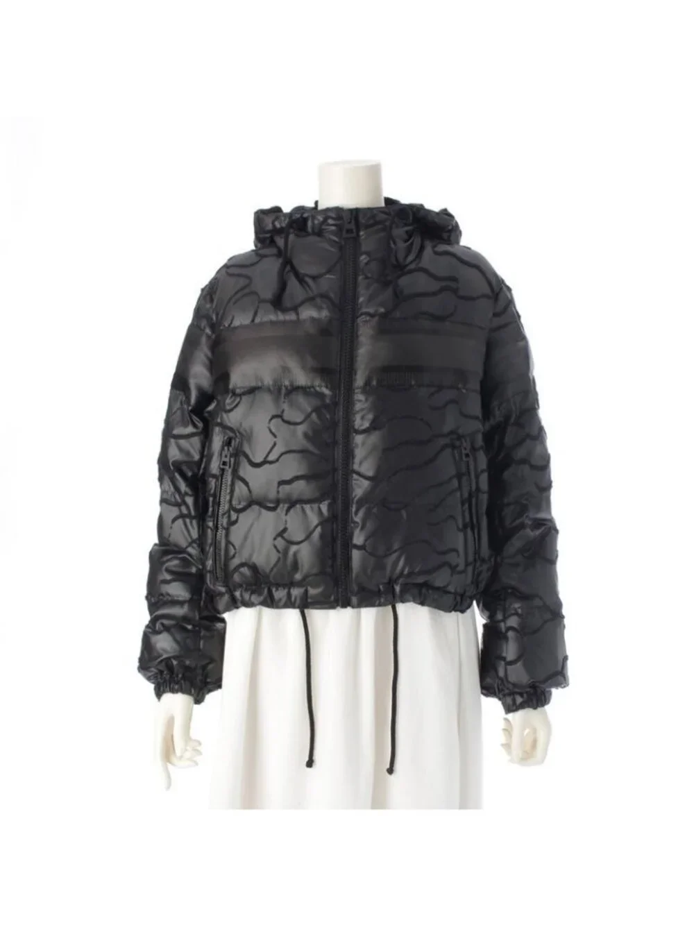 Dior Cropped Insulation Hood Puffer Jacket Black XS